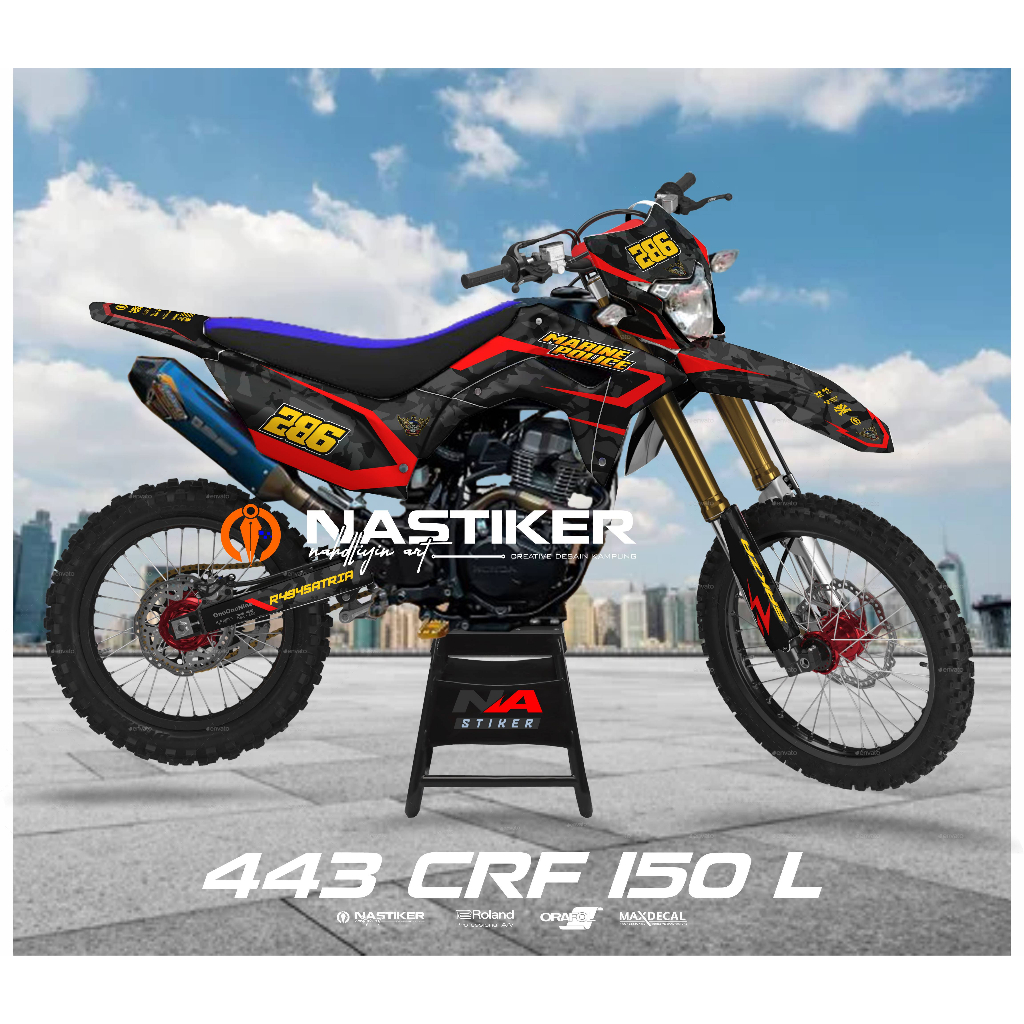 decal crf 150L full body custom doff/glosy - decal crf MERAH SUPERMOTO fulbody DESAIN BARU