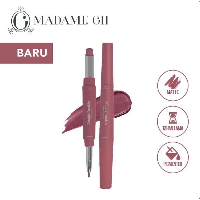 (TERLARIS) Madame Gie Double Trouble Lipliner Matte - Lipcream Madame Gie - Madame Gie Lipstick 2in1