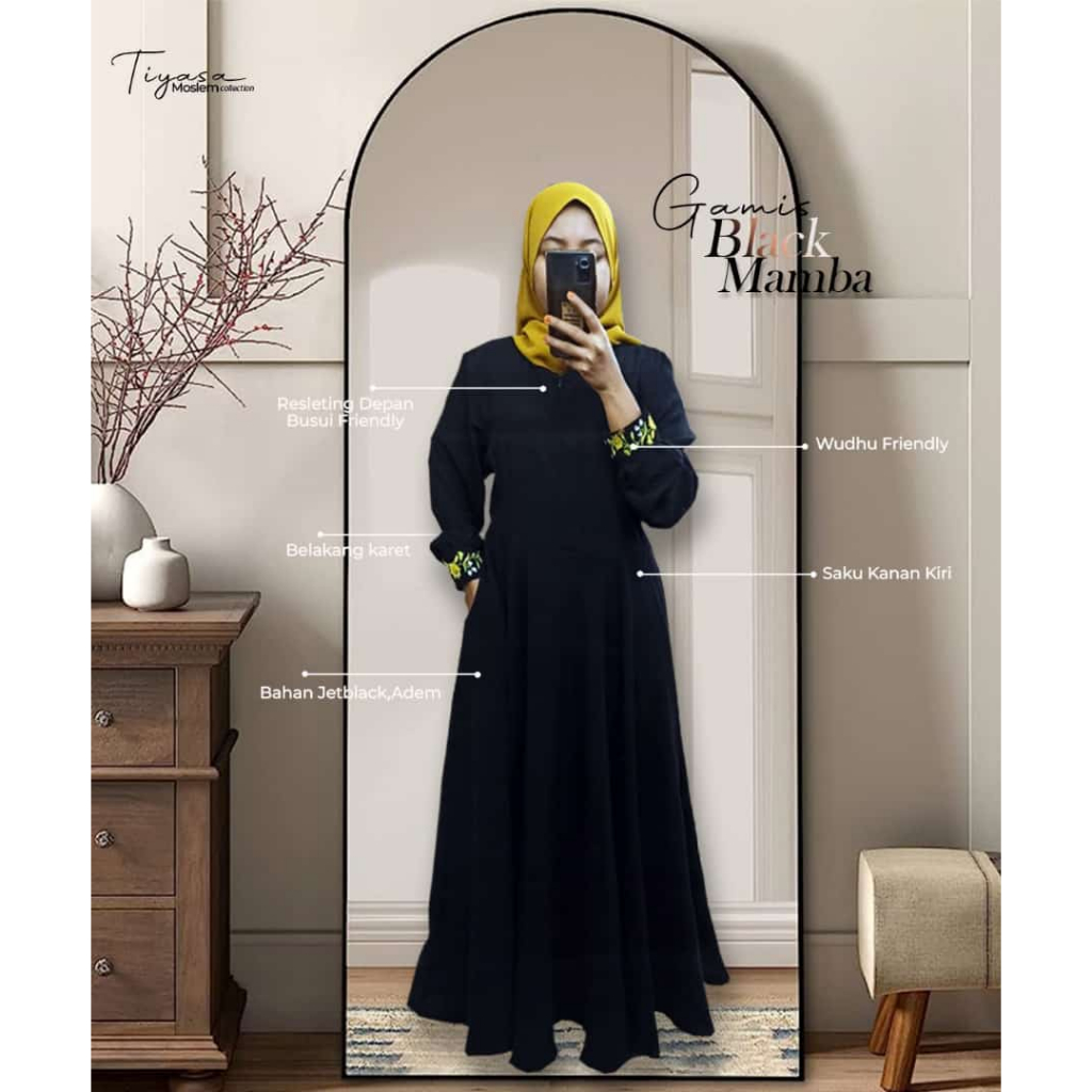 GAMIS ABAYA HITAM POLOS | GAMIS HITAM | ABAYA JETBLACK | GAMIS ARABIAN