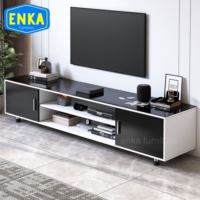 ENKA Meja TV kayu TV SERBAGUNA/ Rak Tv Minimalis Bufet Tv Minimalis Kayu Modern Kemewahan Tv Rak