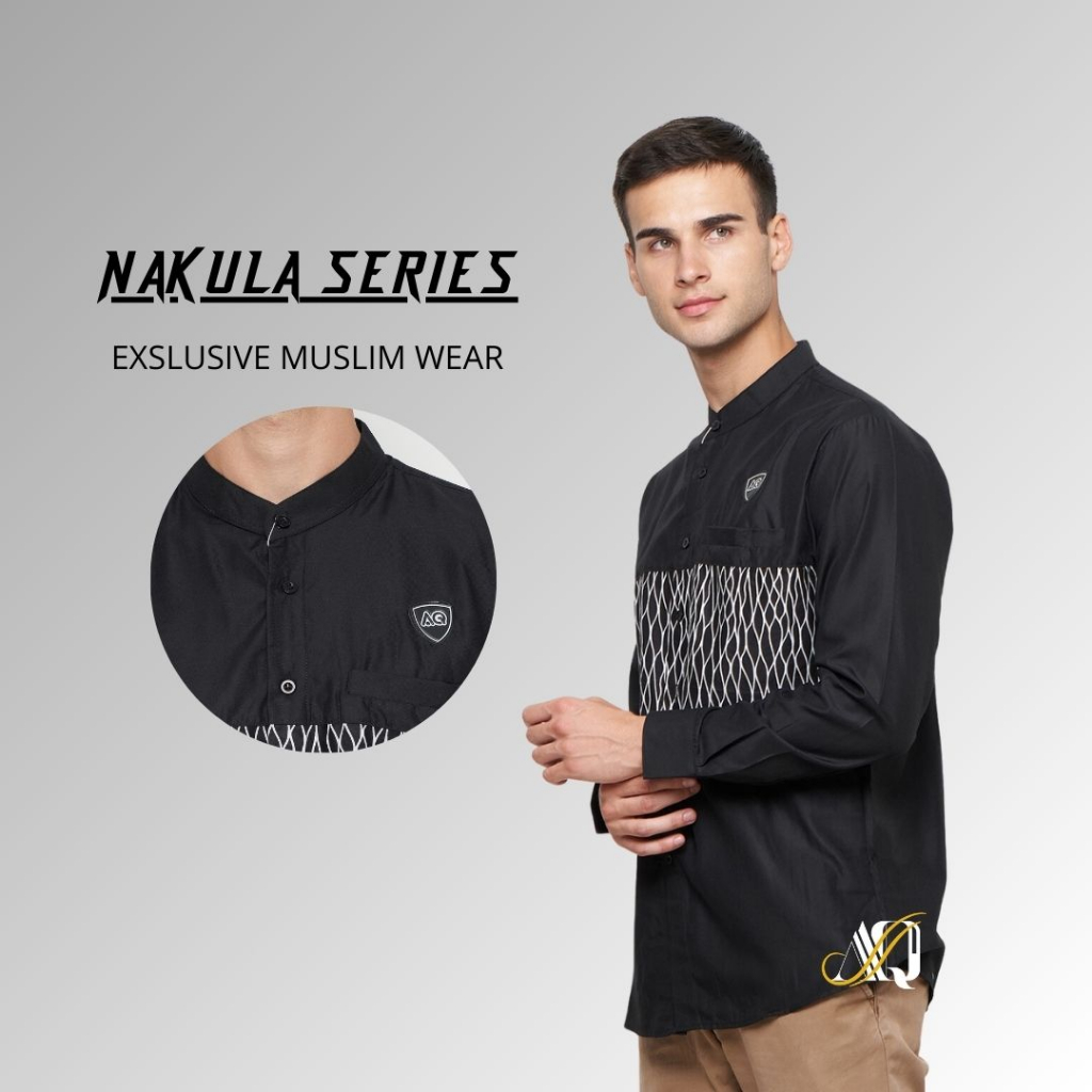 BAJU KOKO PRIA LENGAN PENJANG MOTIF NAKULA MOTIF TERBARU merk AL QORNI
