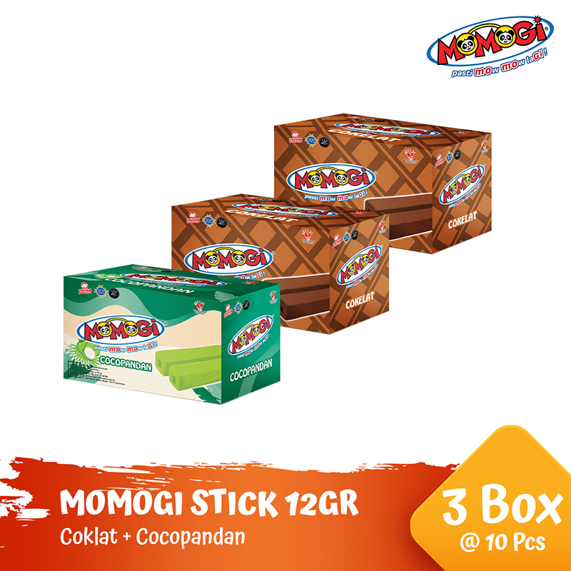 

Momogi Coklat 12gr [2 Box] + Momogi Cocopandan 12gr [1 Box]