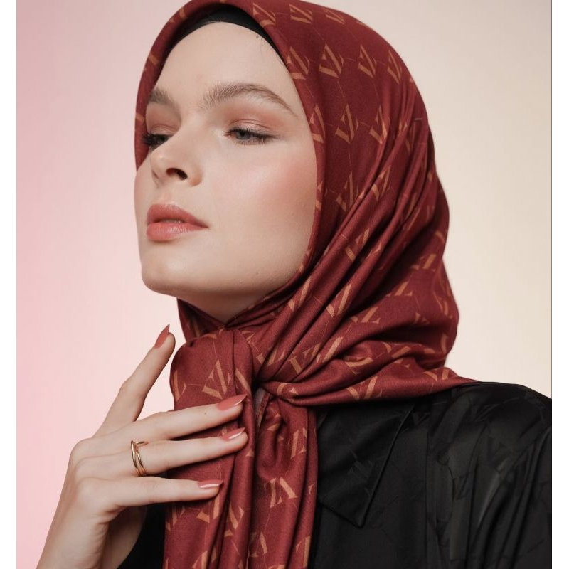 vz monogram scarf terracotta