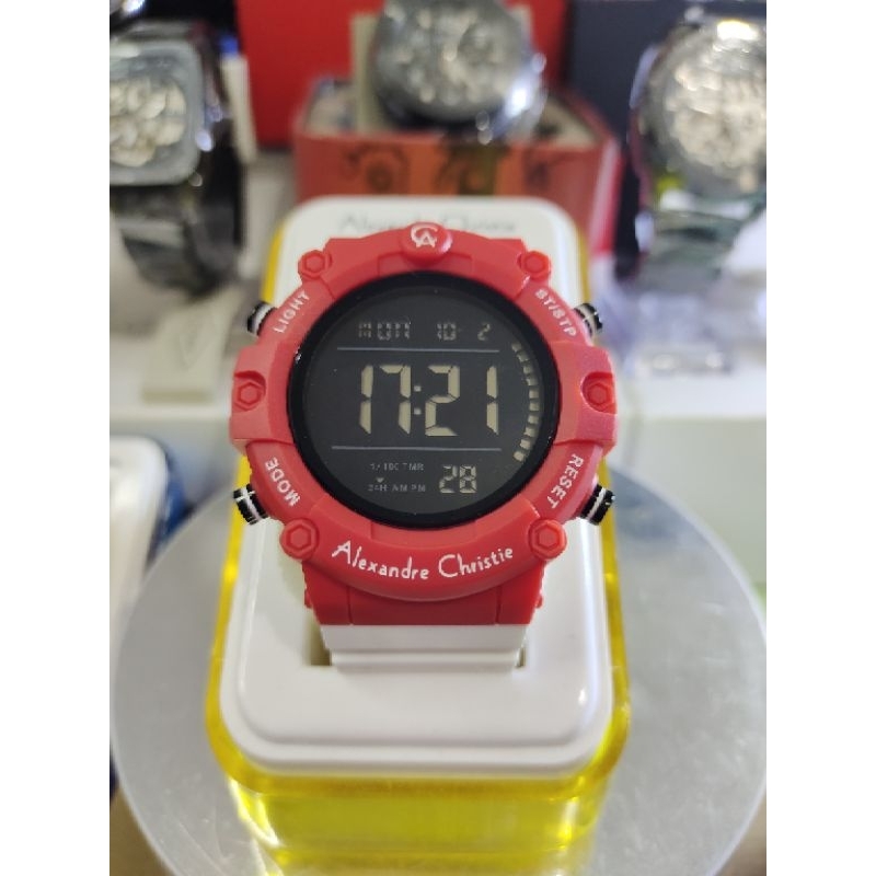 ORIGINAL JAM TANGAN ARLOJI PRIA ALEXANDRE CHRISTIE AC DIGITAL STRAP RUBBER MODEL FASHION