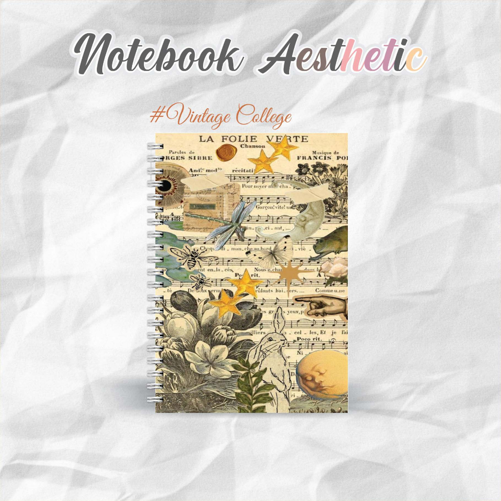 

NOTEBOOK A5 VINTAGE COLLEGE CATATAN/JURNAL BOOKPAPER GRID/KOTAK2#DOTTED/TITIK2#BLANK/POLOS