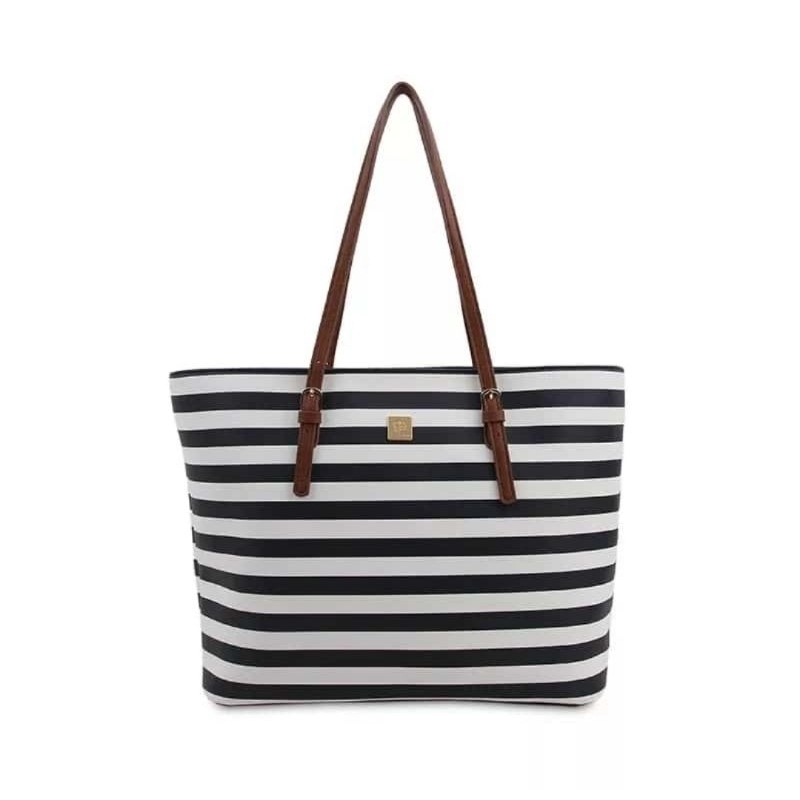 les catino tote bag stripe navy