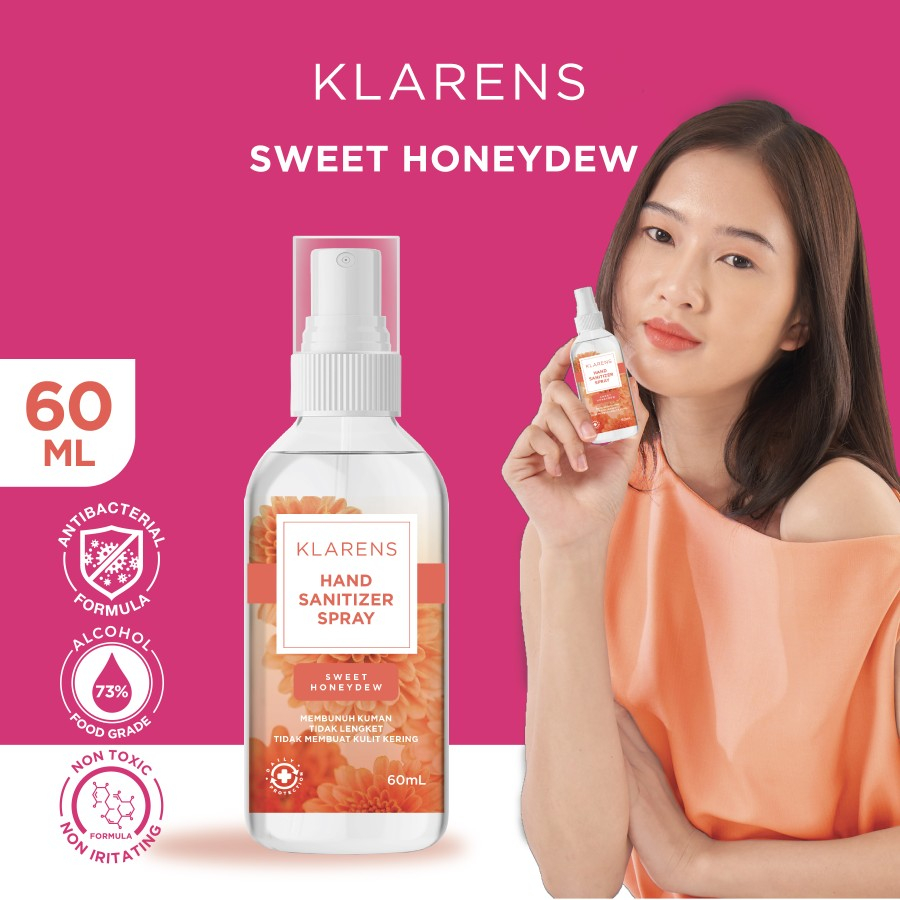 Klarens Hand Sanitizer Spray 60mL Sweet Honeydew | Honey Dew 60 mL