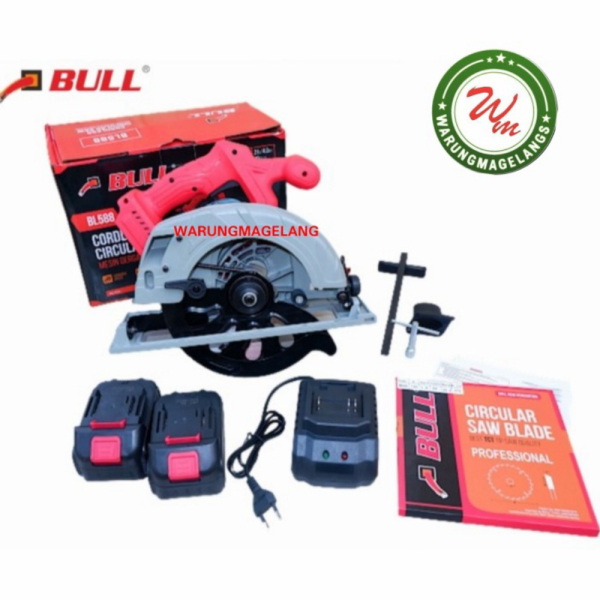 Mesin Gergaji Kayu Bull 7 inch baterai Circular saw cordless bl588 Berkualitas