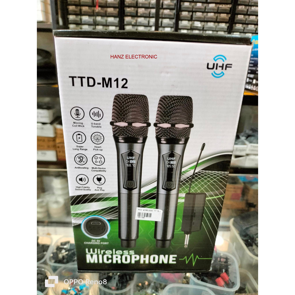 MIC WIRELESS 2 MIC GAGANG CHARGER TTD-M12