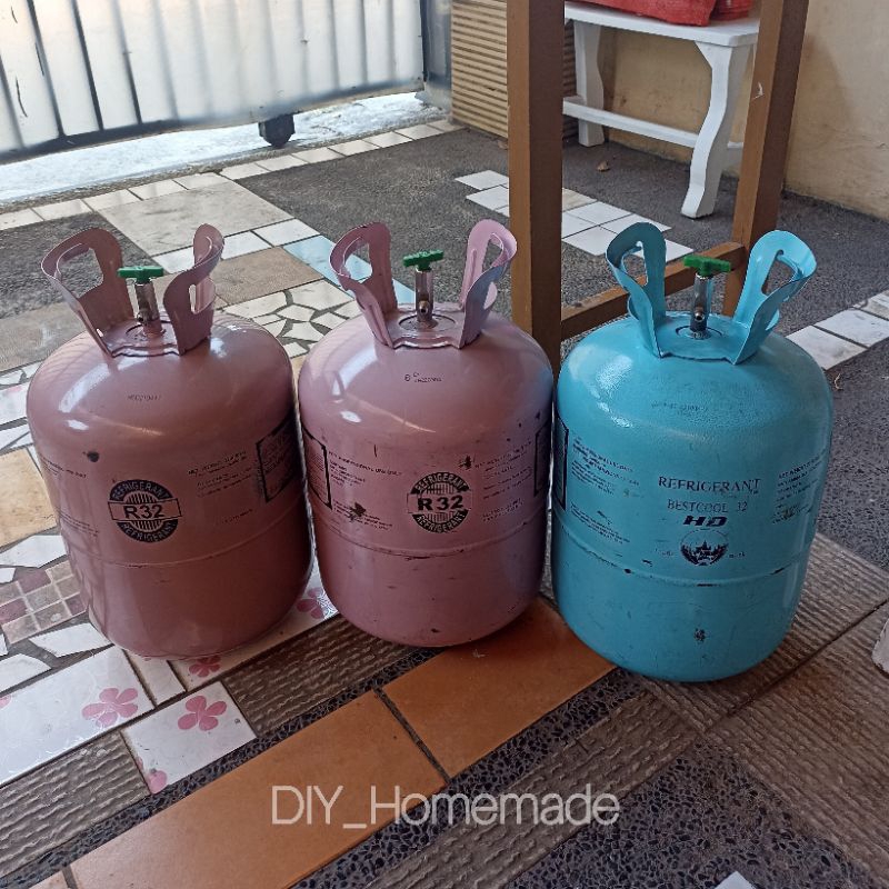 [002] Tabung Tangki Freon Kosong R32, R404, dan R410A Bekas untuk Kompresor dan Custom (Tebal)