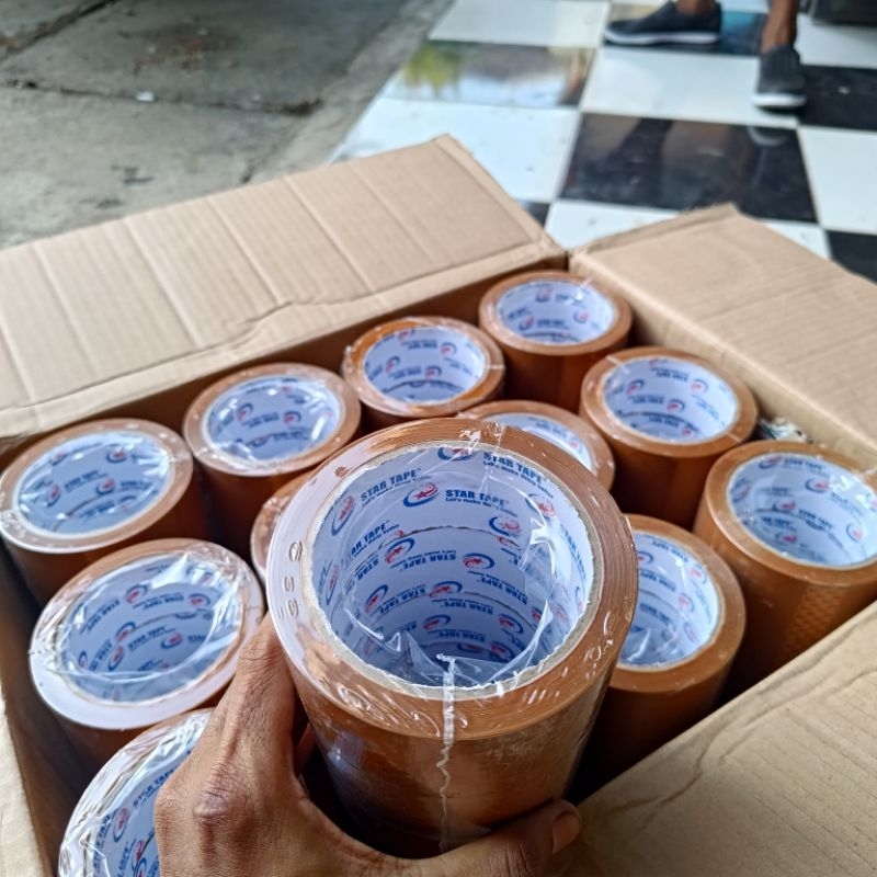

lakban coklat 1dus 72pcs 90yard coklat