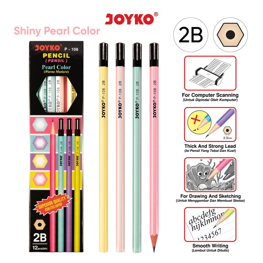 

Pencil / Pensil Joyko P-108 / 2B / Pearl 1Buah