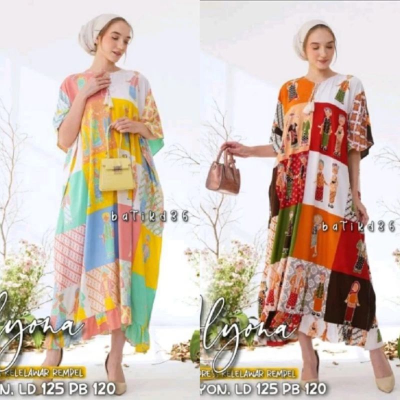 LONGDRESS KAFTAN MEMORIES BU TEJO SEMERBAK BATIK ORIGINAL RAYON PREMIUM DASTER TERBARU DASTER BUMIL 