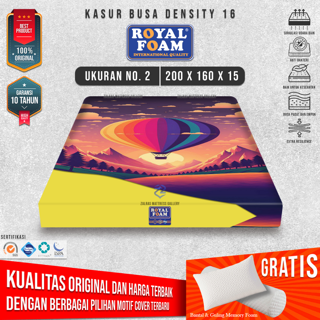 [ 200x160x15 ] Kasur Busa No. 2 Royal Foam Density 16 Garansi 10 Tahun