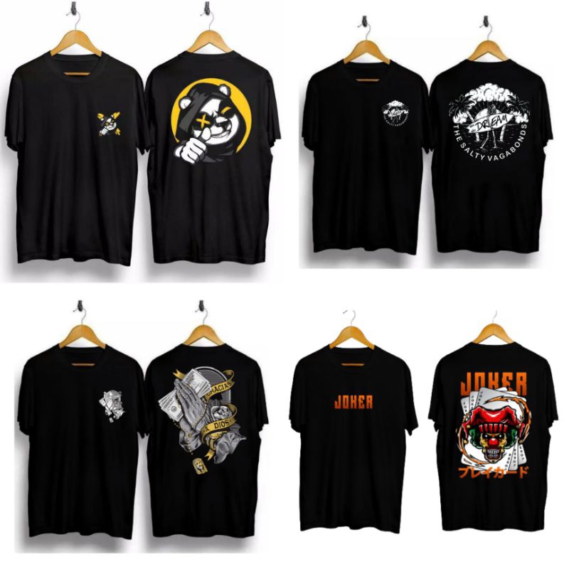 KAOS CEWEK COWOK/KAOS SABLON DEPAN BELAKANG/KAOS KEREN/KAOS MURAH