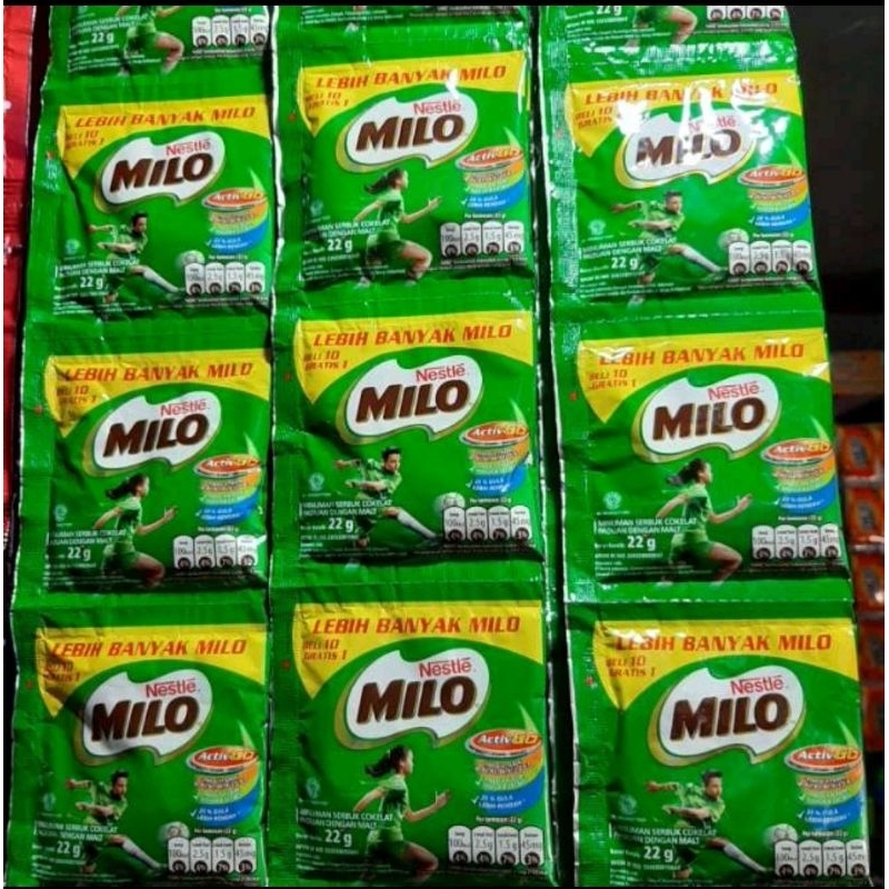 

Milo 22gr Renceng isi 10/11 sachet