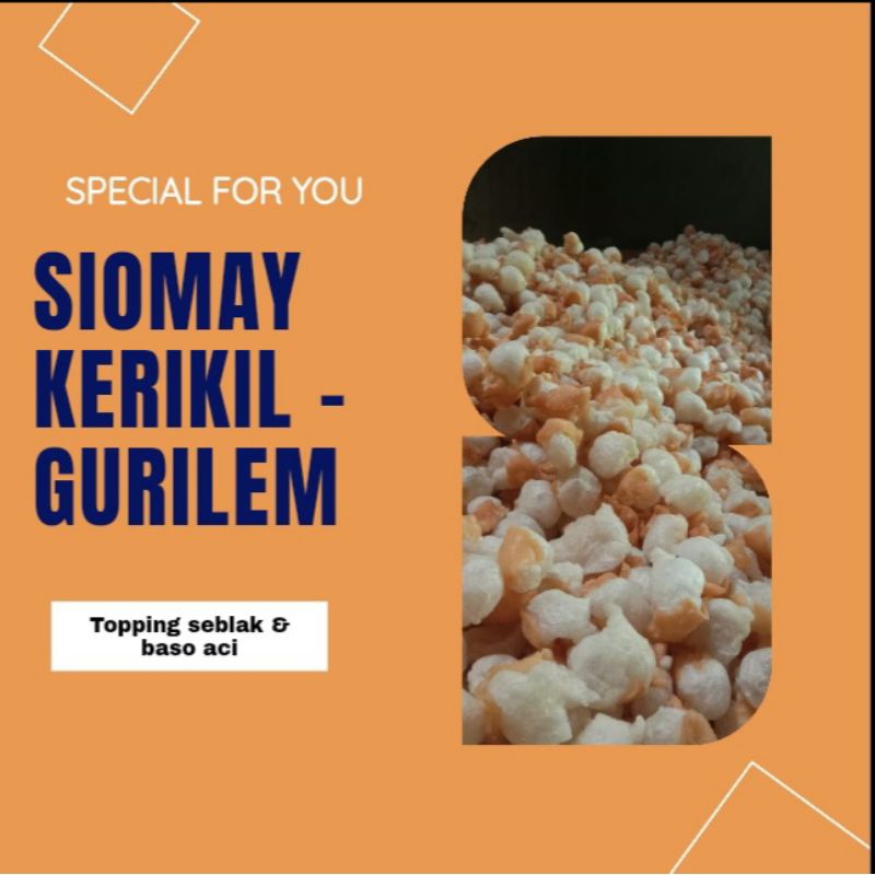 

Bisa COD-Siomay kering 500gr-Topping Seblak-Topping baso aci free buble dan dus