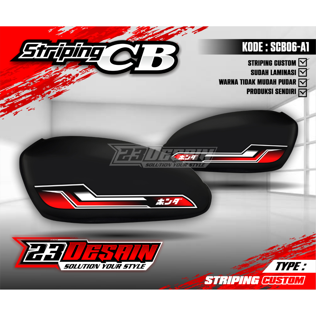 Striping Variasi CB Airbrush Sticker Kekinian striping cb 100/125 simpel honda ganx stiker tangki cb