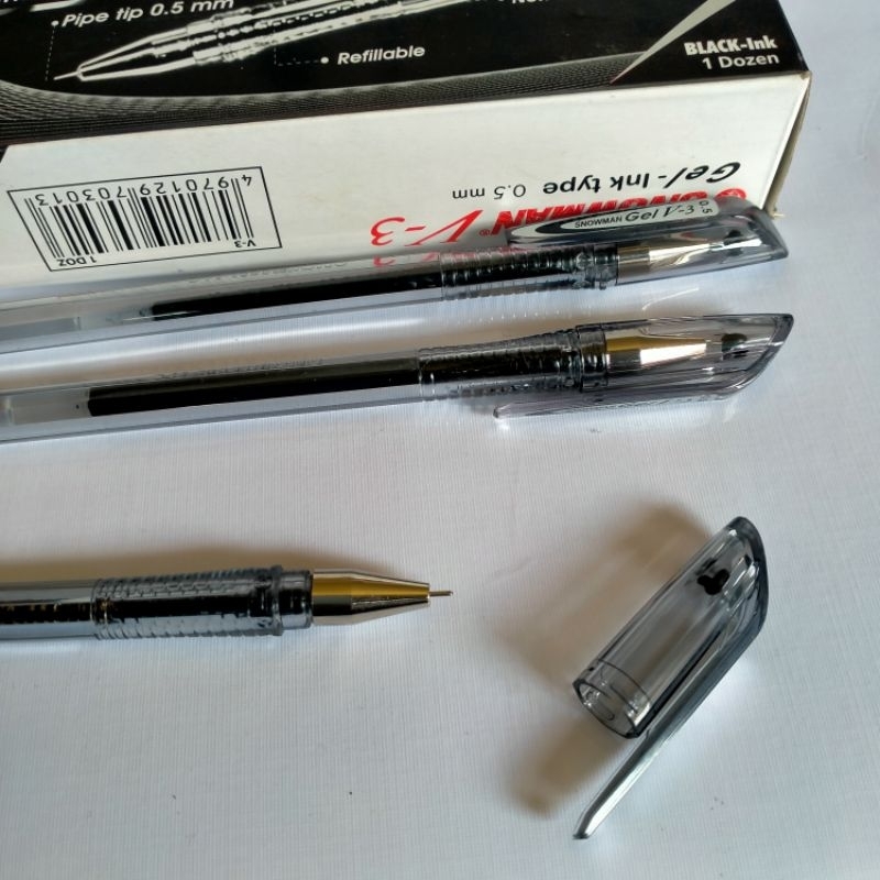 

1 LUSIN ISI 12 PULPEN SNOWMEN V3 MURAH GROSIR 0.5 TINTA HITAM