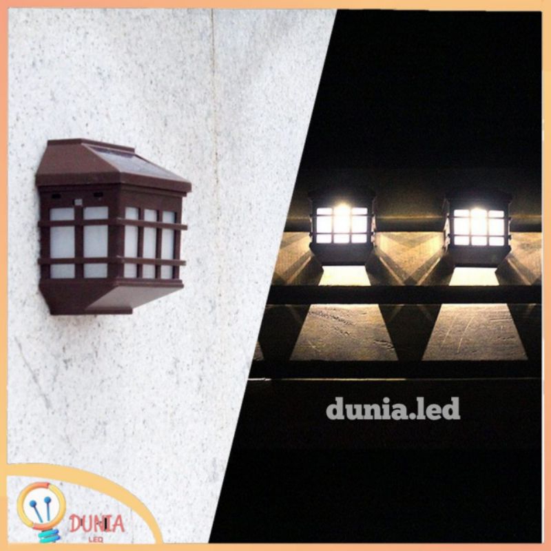 Lampu Solar Dinding 4 LUMBS / Lampu Solar LED Tenaga Surya Bisa Ganti Baterai