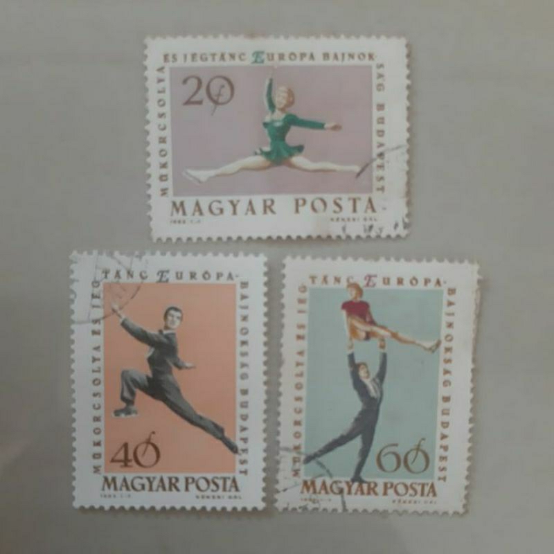 

Perangko Magyar posta 1963 seri olahraga set 3 prangko