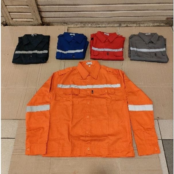Baju Safety Lengan Panjang / Baju Proyek Jual Baju Safety Kerja Proyek / jual setelan baju safety / 