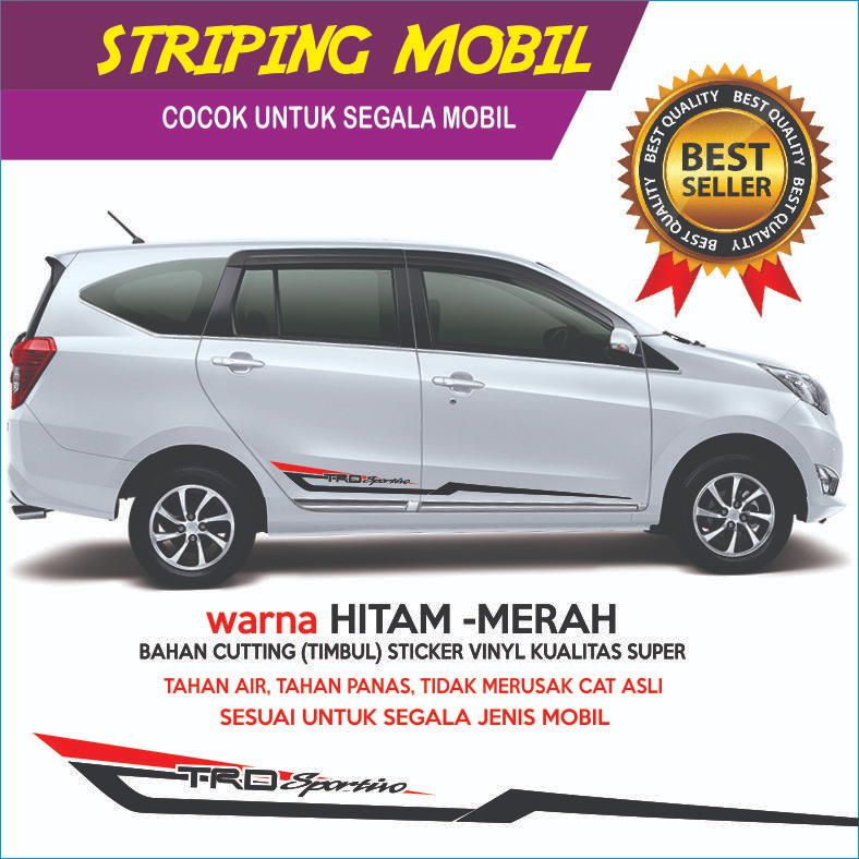 STIKER STRIPING MOBIL CALYA PUTIH