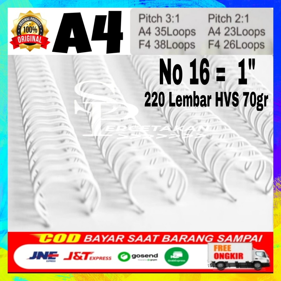 

Kawat Spiral A4 Ukuran (1 inch) Spiral A4 1" Spiral Jillid Buku -Wire Binding