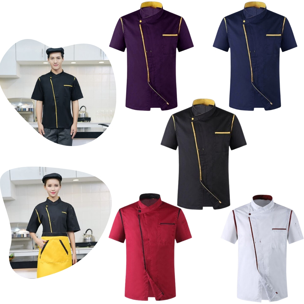 KEMEJA KOKI BAJU CHEF DEWASA KEREN LENGAN PENDEK