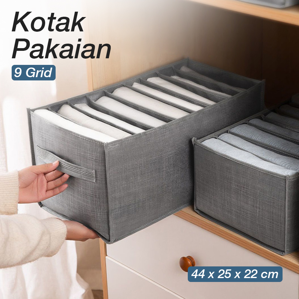 【GOGOMART】Tempat Storage Baju Kemeja Celana Box Sekat / Kotak Penyimpanan Sekat Pakaian