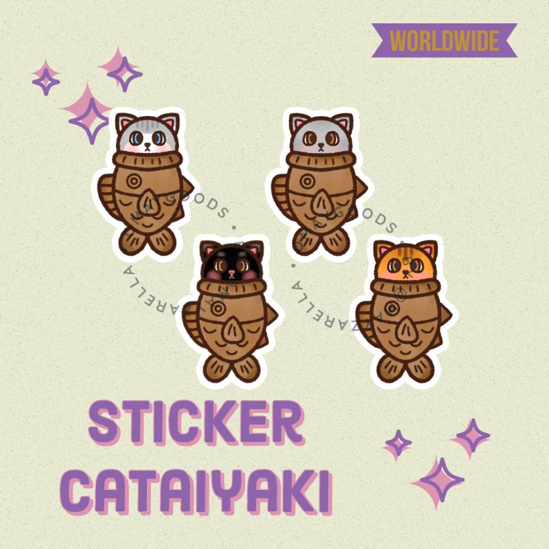 

Sticker Cataiyaki Vinyl | Stiker Kucing Lucu