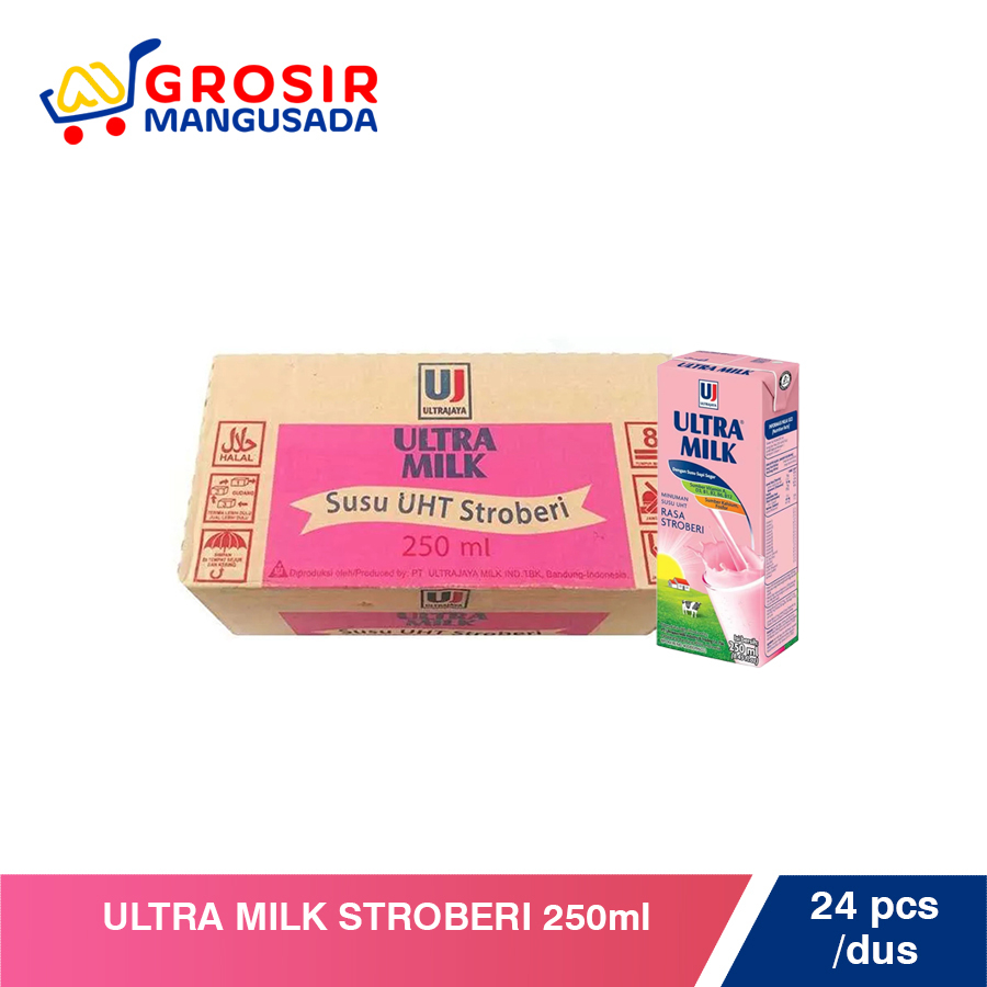 

Sensasi Buah Segar! Grosir Ultra Milk Stroberi 250ml - Hemat 6pcs