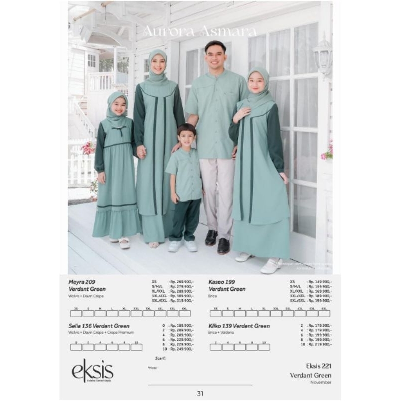 Sarimbit keluarga Seply Eksis 221 Verdant green