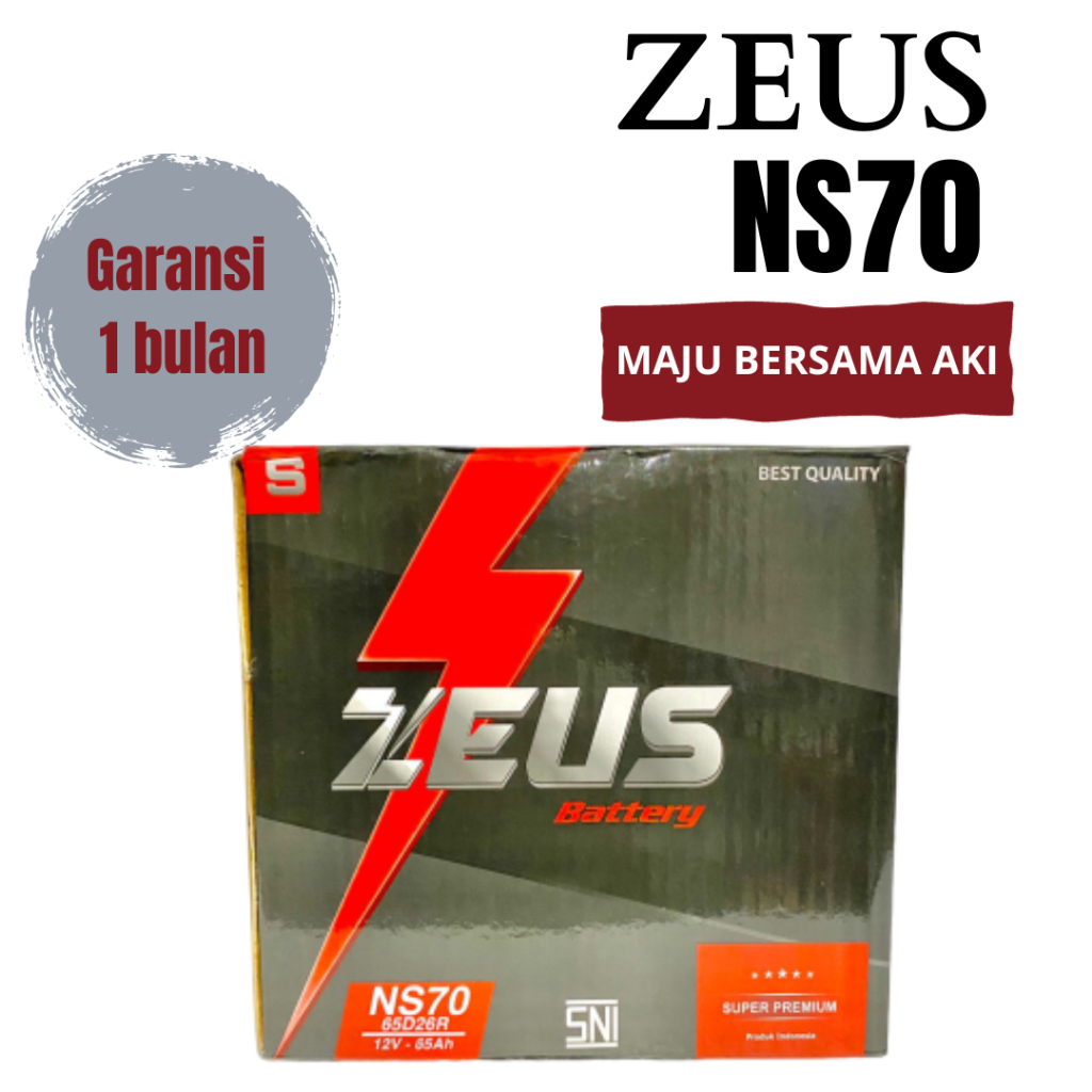 Aki Mobil Mitsubishi Lancer, Galant, Kuda Bensin NS70 65D26R ZEUS