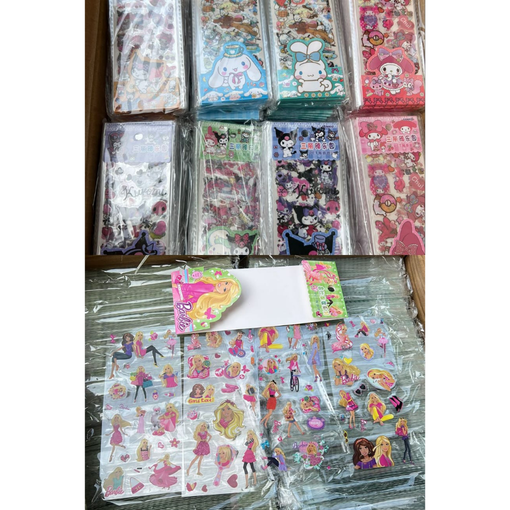 

READY DAPAT 4 LBR STICKER LEMBARAN MURAH MOTIF BARBIE KUROMI CINAMOROL