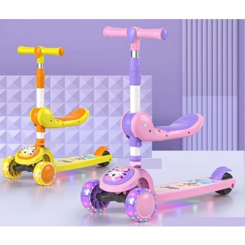 Skuter anak duduk + music skuter anak roda 3 skuter otoped 3in1