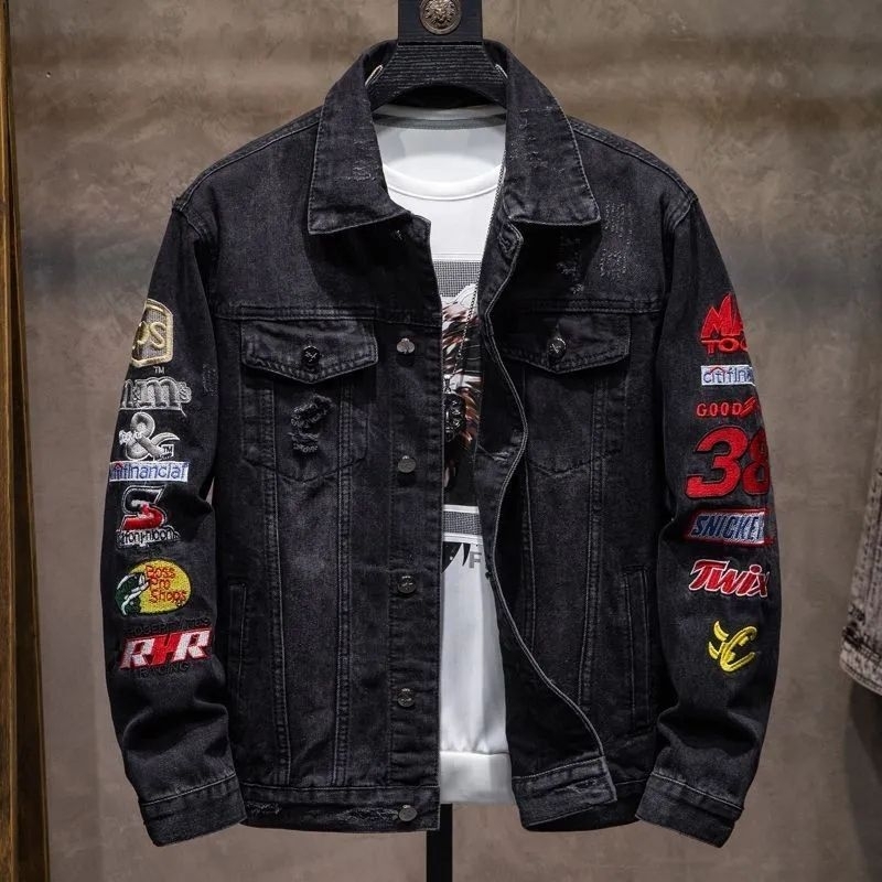 Jaket denim korea | Jaket bikers pria