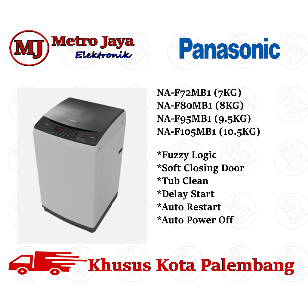 Mesin Cuci Panasonic 1 Tabung NAF 72 MB 7 Kg Top Loading Otomatis