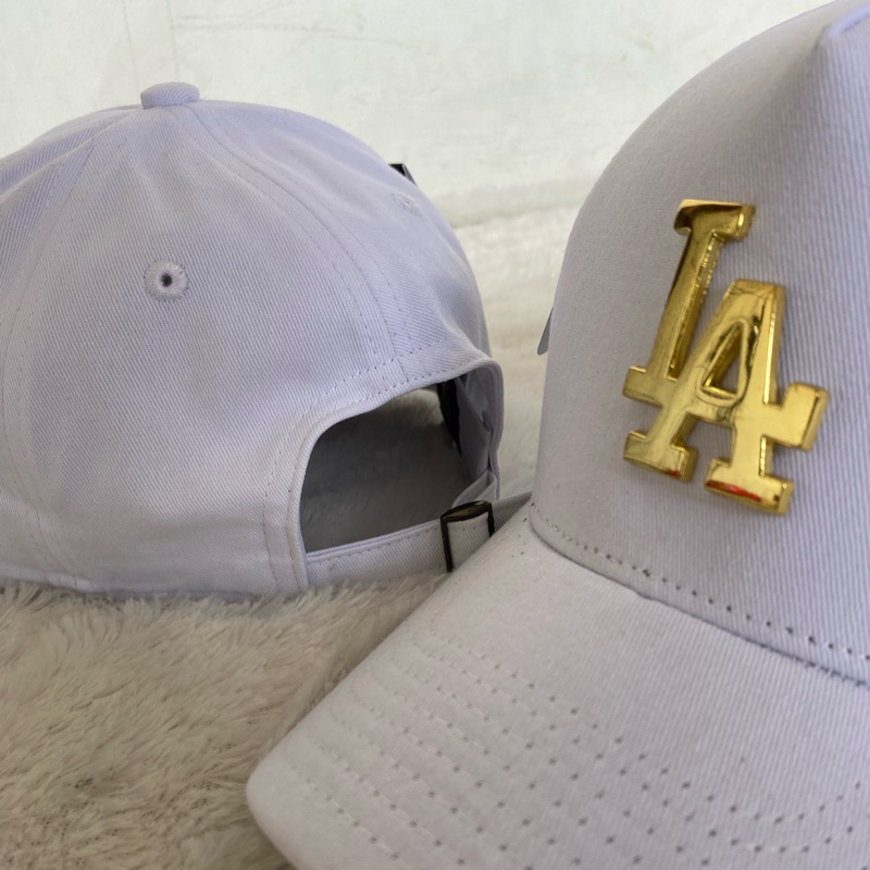 TOPI LA PUTIH LOGO GOLD BESI ORIGINAL PREMIUM