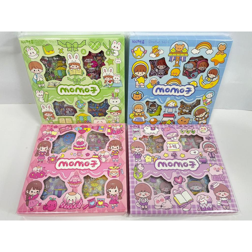 

Stiker viral sticker MOMO Masu Senmu isi 100Pcs stiker MOMO Kartun Waterproof