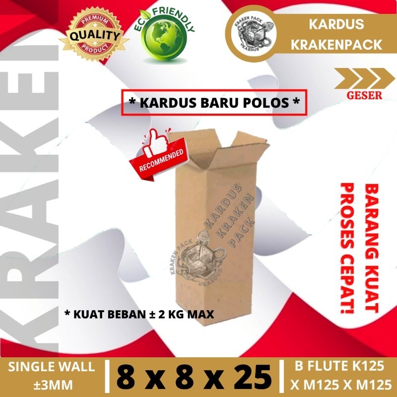 

KARDUS PACKING 8x8x25 cm DUS PACKING KARTON BOX BESAR BARU COKLAT POLOS