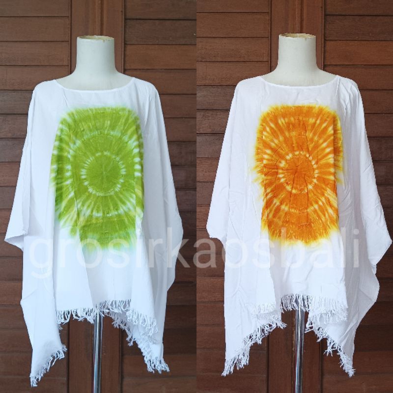Baju Kelelawar Putih Tie Dye Sembur