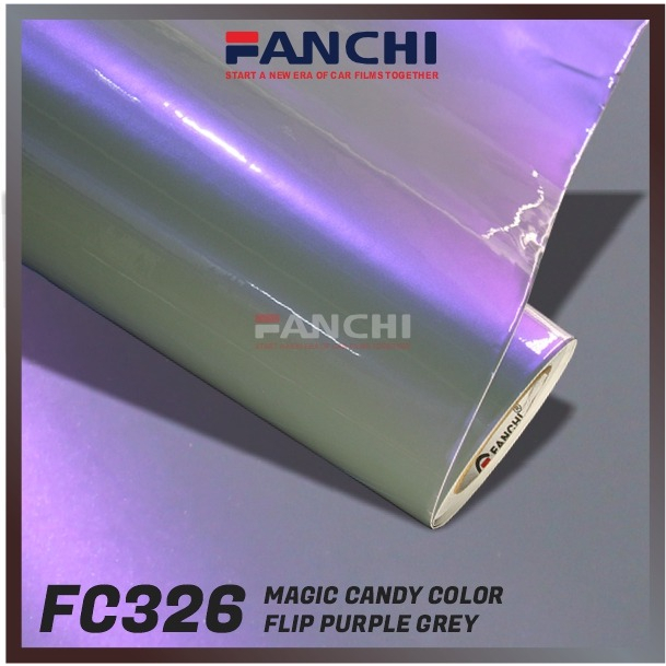 

ROLL Sticker Fanchi FC326 Magic Candy Color Flip Purple Grey Premium Wrap ROLL