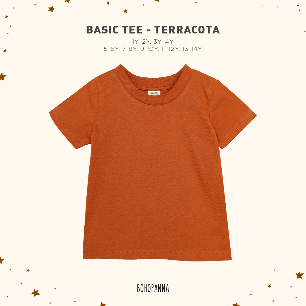 Bohopanna Basic Tee - Kaos Anak Laki-Laki Terracotta