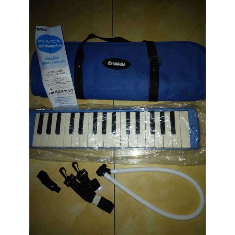 (preloved) YAMAHA PIANIKA ORI seri P32D biru free tas