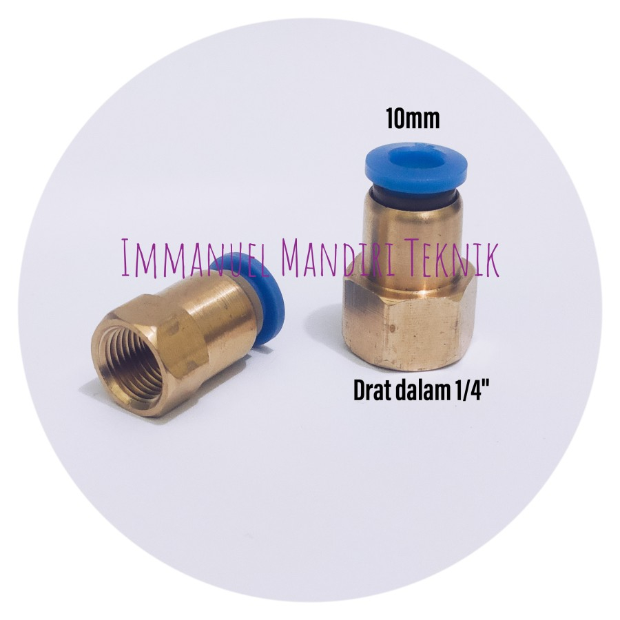 Nepel drat dalam 1/4 x 10mm pneumatic / Female connector 1/4 x 10mm