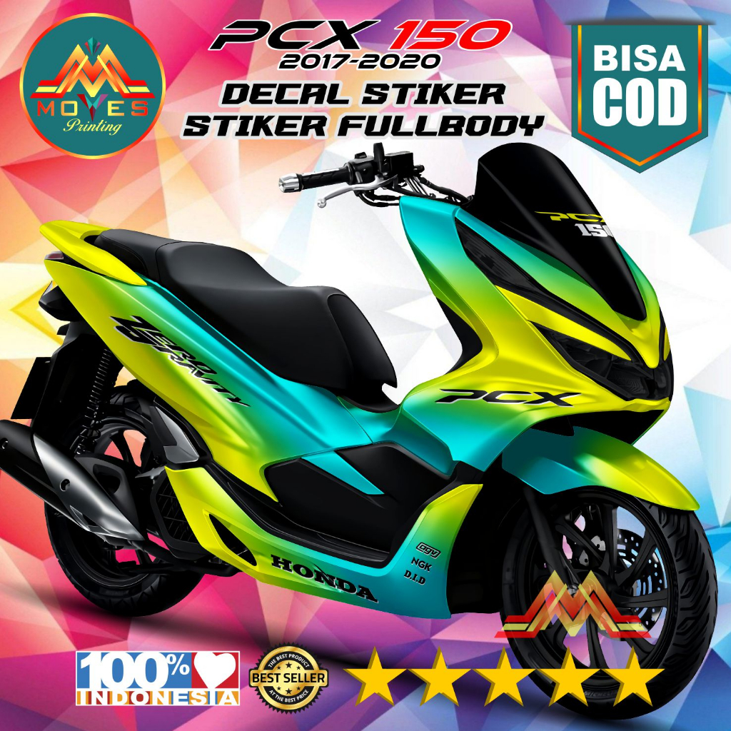 Bisa Cod. stiker pcx 150 full body decal stiker motor pcx 150 motif bunglon kuning full body pcx 150