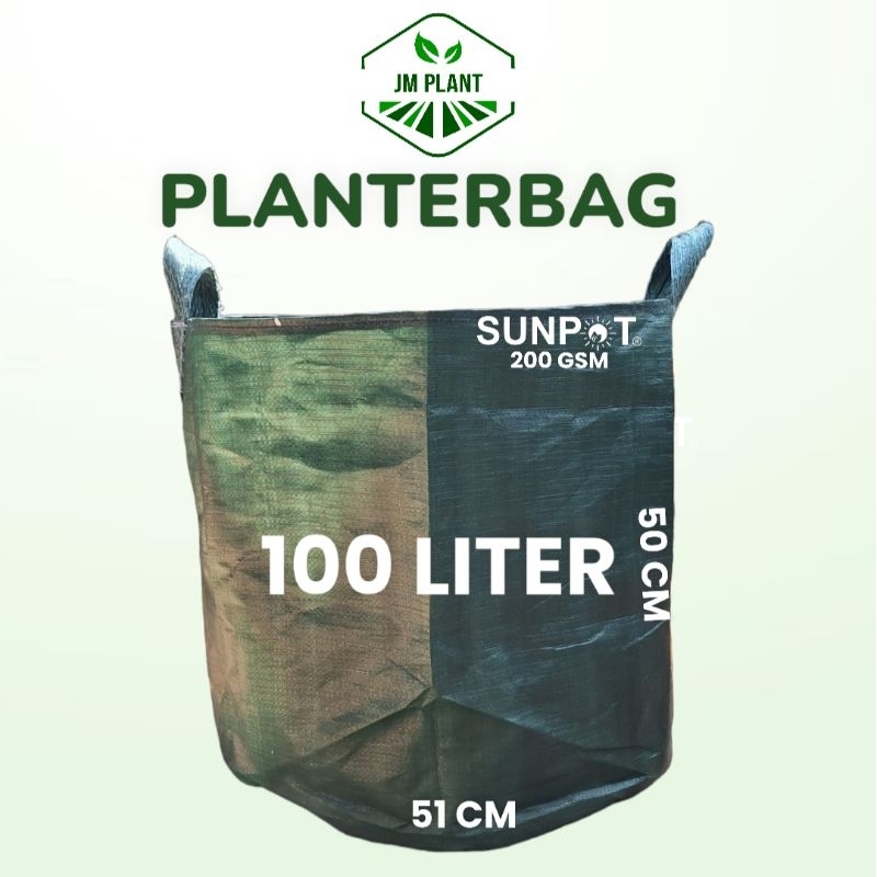 Planter bag 100 Liter HIJAU Tebal /POT TANAMAN 100 LITER TEBAL