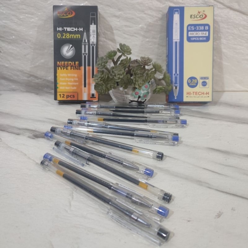 

Pulpen Gel Hi-tech ESCO 0.28 mm isi 12 pcs / pen Santri