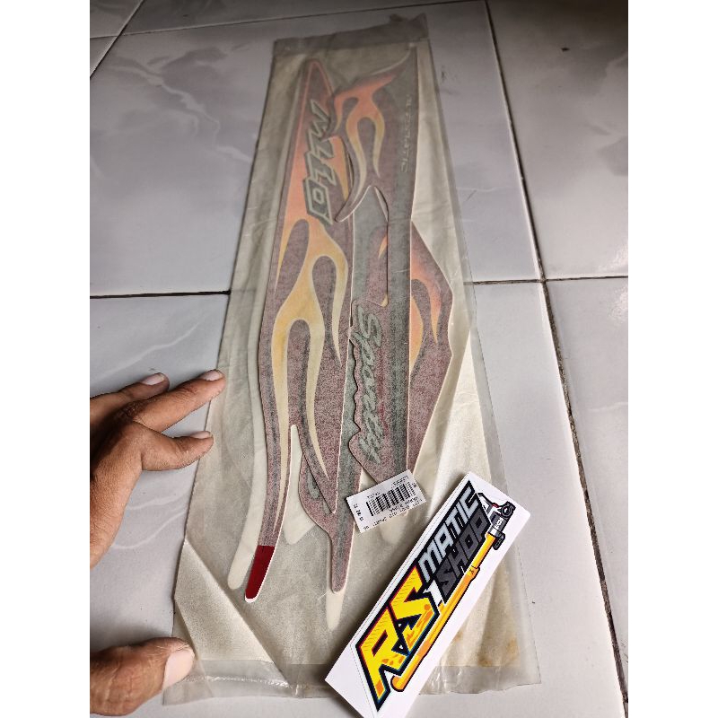 STRIPING STIKER MIO SPORTY API MERAH 2006 YAMAHA